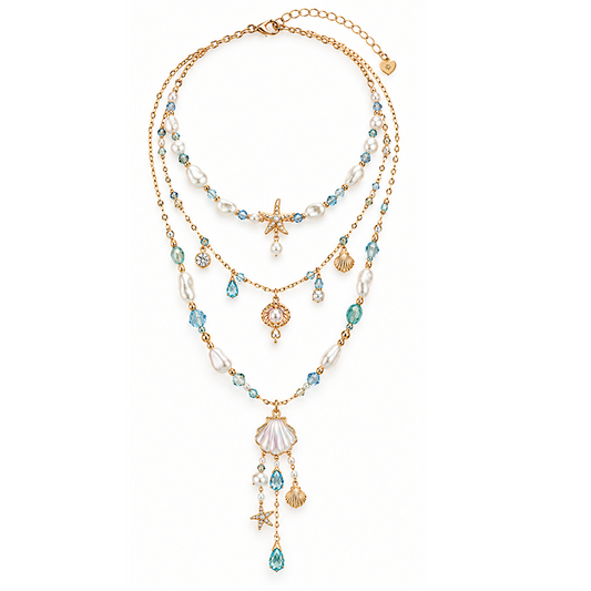 Mermaid Shell Starfish Layered Necklace