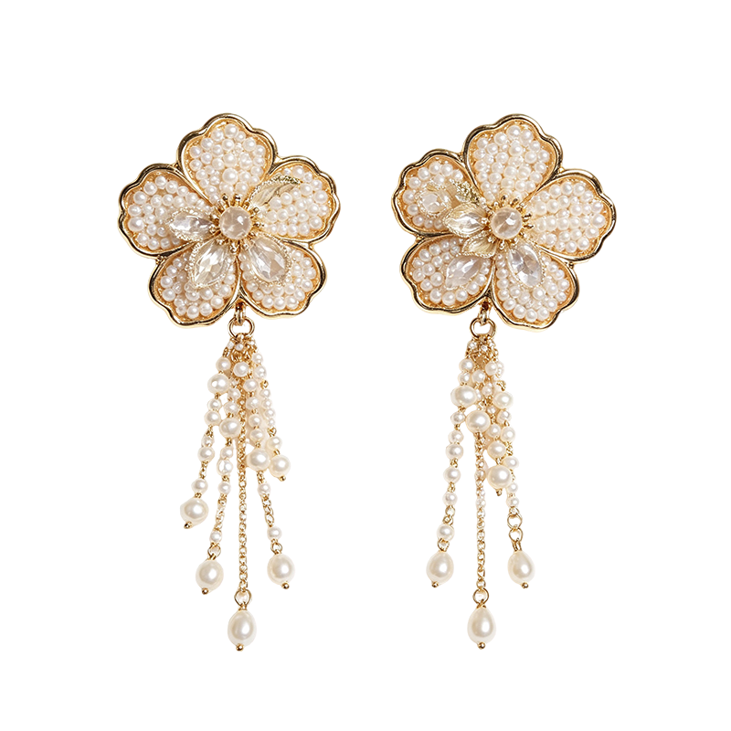 Pearl Flower Tassel Cufflinks