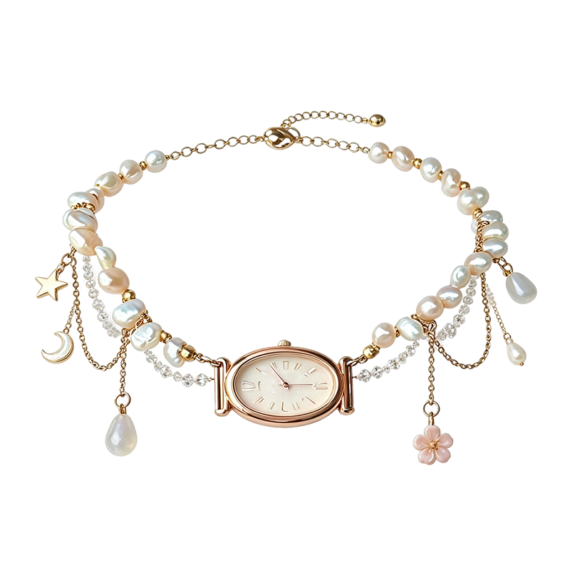 Pearl Moon Star Watch Waist Chain