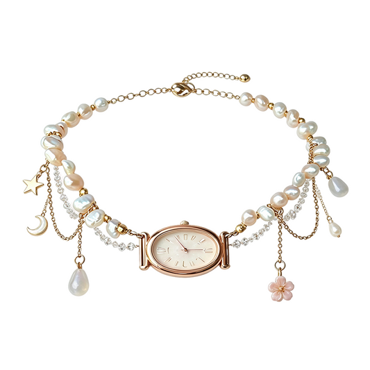 Pearl Moon Star Watch Waist Chain