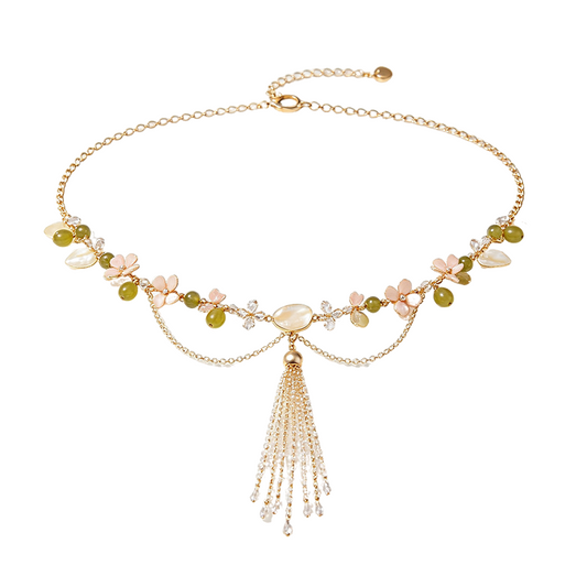 Floral Beaded Tassel Waist Chain